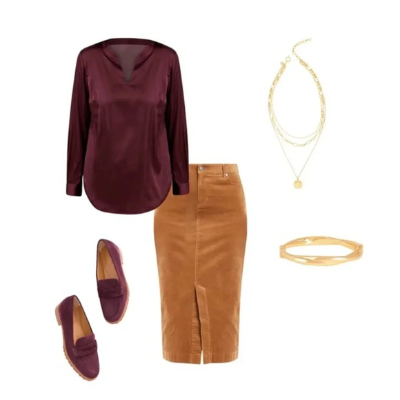 Talbots Corduroy A-Line Midi Skirt - Picture 4 of 15